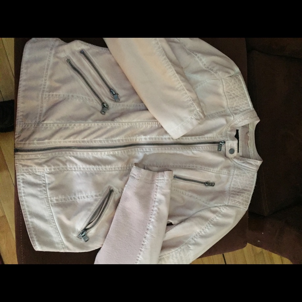 Maurices Faux leather pale pink jacket size small